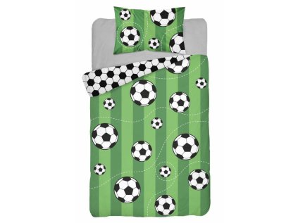 DETEXPOL Povlečení do postýlky Fotbal Bavlna, 100/135, 40/60 cm