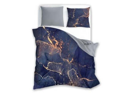 FARO Povlečení bavlněný satén Minerál Blue Bavlna - Satén, 140/200, 70/90 cm
