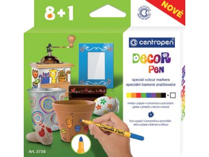 Sada popisovačů CENTROPEN Decor Pen - 8+1ks