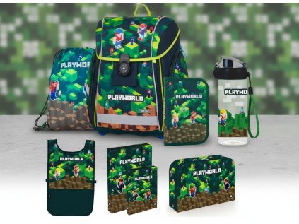 Karton P+P Oxybag Školní set 8 ks PREMIUM LIGHT Playworld Minecraft sada batoh, penál a doplňky 0-75725/08