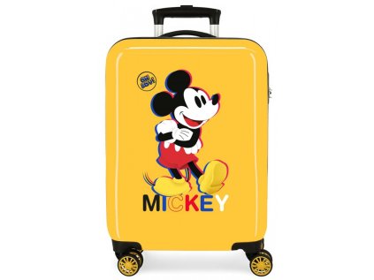 luxusny detsky abs cestovny kufor mickey mouse 3d ochre 55x38x20cm 34l 2921722