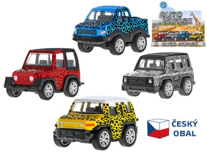 AUTO SAFARI - 7-7,5cm, kov, zpětný chod,4druhy