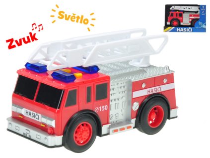 Auto HASIČI CZ na setrvačník, na baterie, se světlem a zvukem - 18cm