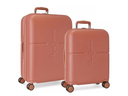 pepe jeans highlight terracota sada luxusnych abs cestovnych kufrov 70cm 55cm 7689526