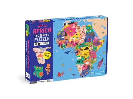 Mudpuppy Zeměpisné puzzle Mapa Afriky 70 dílků