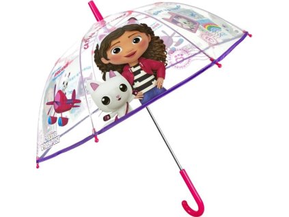 detsky transparentny dazdnik perletti kids gabbys dollhouse 75401