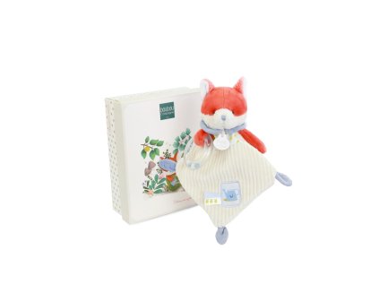 Doudou Dárková sada Plyšová liška Romarin s chrastítkem 21 cm
