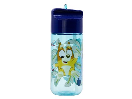 plastova flasa s vysuvnou slamkou bluey transparent tritan 430ml 50636