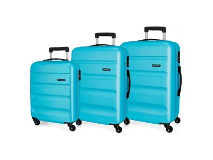 Sada ABS cestovních kufrů ROLL ROAD FLEX Azul Claro, 55-65-75cm, 584946A