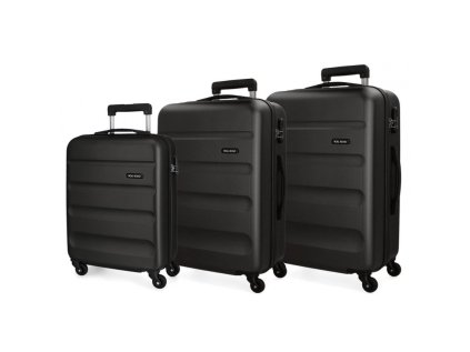 ROLL ROAD Flex Black, Sada ABS cestovních kufrů, 55-65-75cm, 5849460