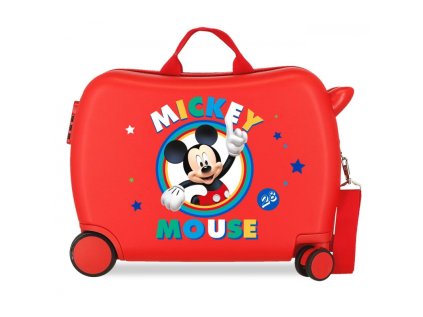 detsky cestovny kufor na kolieskach odrazadlo mickey mouse circle red 2039822
