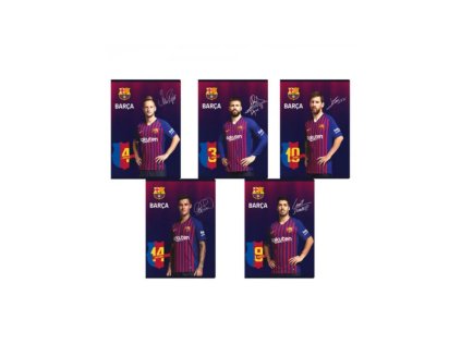 FC BARCELONA, Sešit A5 čtverečkovaný (5x5mm), 32 listů, mix vzorů, 102019004