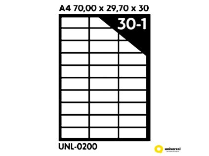 Samolepicí etikety A4 70 x 29.7 x 30, 100 listů
