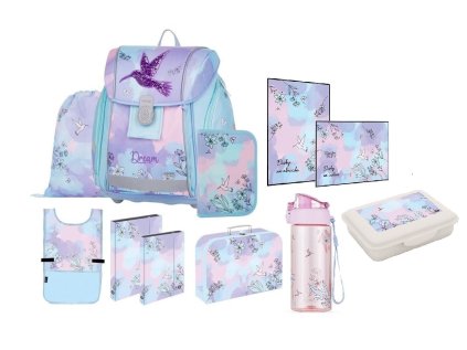 Oxybag Školní sada set 11ks PREMIUM LIGHT Kolibřík batoh, sáček, penál a doplňky 0-59625/011