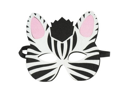 AX párty maska filcová ZEBRA