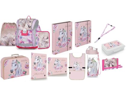 Oxybag Školní sada 13 dílný set PREMIUM kůň romantic batoh a doplňky 0-13724/013b