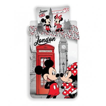 Jerry Fabrics Povlečení Mickey a Minnie in London Telephone > varianta 06 - MM in London Telephone