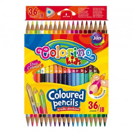 Trojhranné pastelky dvoubarevné Colorino 36 barev > varianta 03-18-36 trojhranné