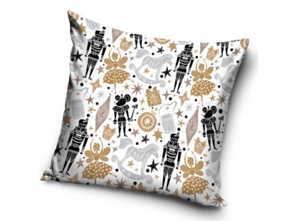 41118 dekoracni polstarek louskacek a zlate vanoce