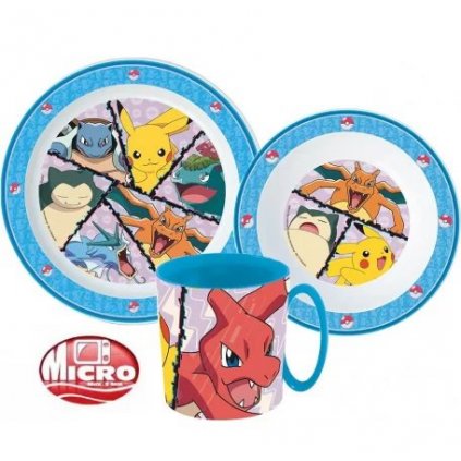 Jídelní set Pokémon talaířek, miska, hrneček > varianta 01