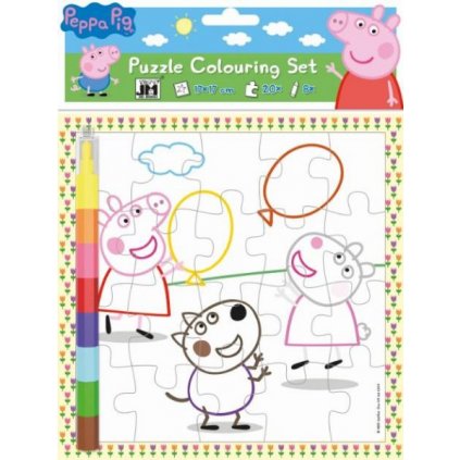 Omalovánka puzzle s voskovkami Prasátko Peppa Pig > varianta 08-01