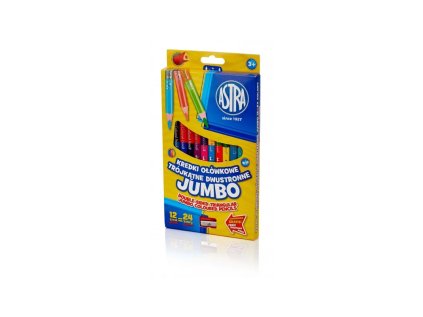 obojstranne trojhranne jumbo farbicky astra 12ks 24farieb struhadlo 312118001