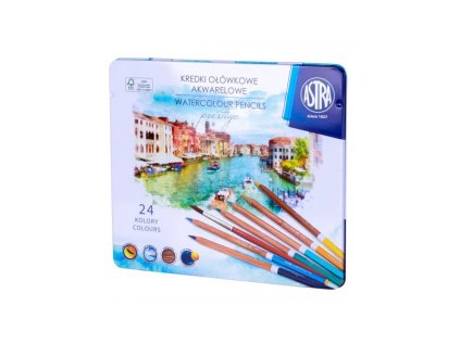 umelecke akvarelove farbicky z cedroveho dreva astra prestige 24ks stetec 312121002