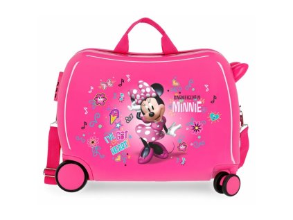 detsky cestovny kufor na kolieskach odrazadlo minnie mouse stickers 34l 23398e1