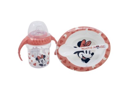 jedalenska suprava minnie mouse set 3 ks hrncek 250ml tanier a lyzicka 10707