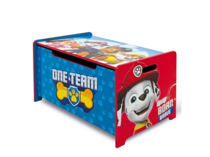 detsky dreveny nabytok 2v1 paw patrol lavica box na hracky pw14176