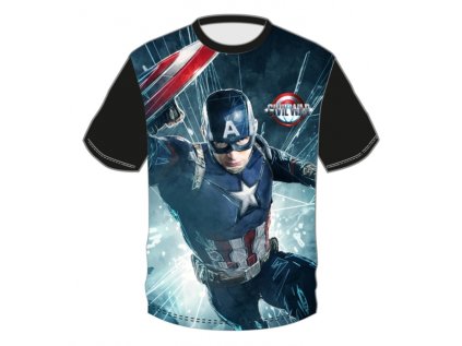 CHLAPECKÉ TRIČKO AVENGERS CAPTAIN AMERICA černé (Velikost 98)