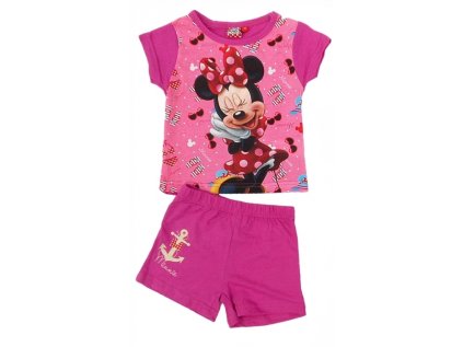 DÍVČÍ LETNÍ KOMPLET - TRIČKO A ŠORTKY MINNIE MOUSE růžový (Velikost 92)