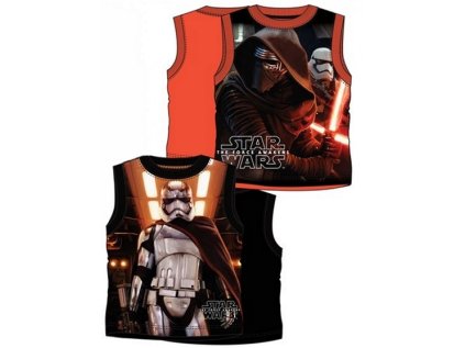 CHLAPECKÉ TRIČKO BEZ RUKÁVŮ - TÍLKO STAR WARS oranžové (Velikost 104)