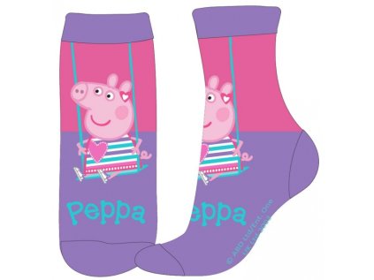 DÍVČÍ PONOŽKY PRASÁTKO PEPPA PIG fialové (Velikost 31/34)