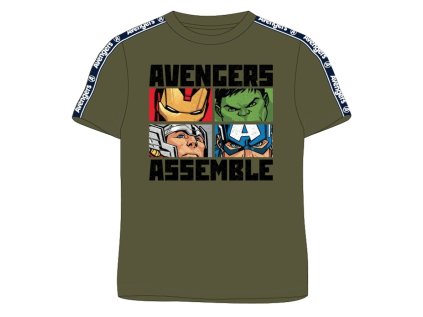 CHLAPECKÉ TRIČKO MARVEL AVENGERS khaki (Velikost 128)