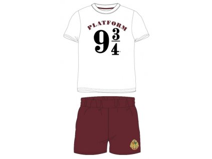 CHLAPECKÉ LETNÍ PYŽAMO HARRY POTTER bílé (Velikost 158)