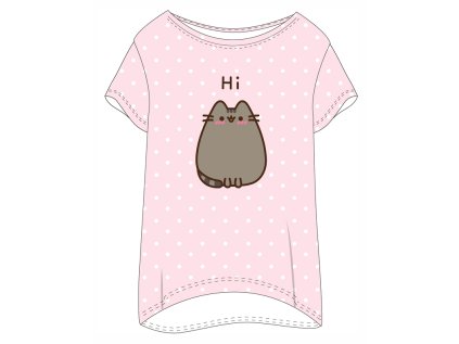 DÍVČÍ/DÁMSKÉ TRIČKO NA SPANÍ KOČIČKA PUSHEEN RŮŽOVÉ (Velikost L)