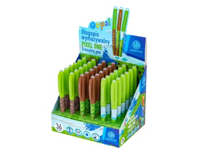 gumovatelne pero oops pixel one 06mm modre stojan mix farieb 201023013