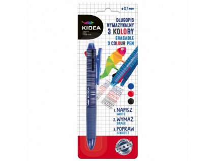 Gumovací pero tříbarevné - modrá, černá, červená > varianta 01-02