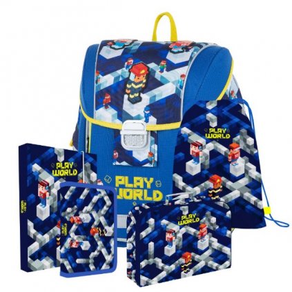 Karton P+P Školní set 5-dílný Playworld batoh, penál, sáček, box, kufřík > varianta sada 02