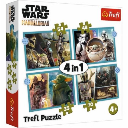 PUZZLE STAR WARS MANDALORIAN A JEHO SVĚT 4 V 1 MIX 35,48,54 A 70 DÍLKŮ > varianta 34377