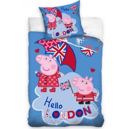 Dětské povlečení Peppa Pig Peppa a George v Londýně > varianta 01 - Peppa a George v Londýně