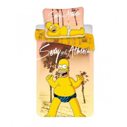 JERRY FABRICS Povlečení Homer Simpson beach 140-200, 70-90 > varianta 01 - Homer Simpson beach