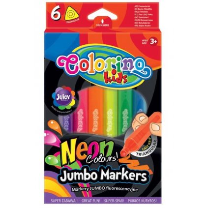 Fixy 6ks Colorino Jumbo TRIO Neon trojhranné > varianta 01