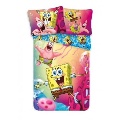 JERRY FABRICS Povlečení SpongeBob Blue 140-200, 70-90