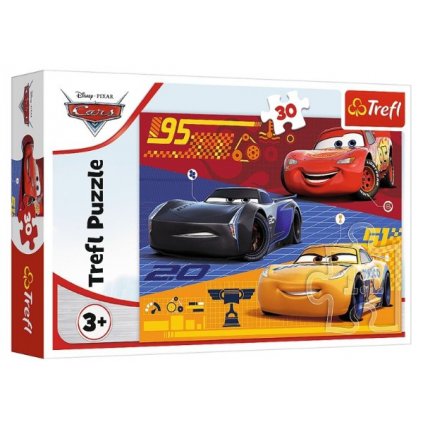 PUZZLE DISNEY CARS 3 AUTA PŘED ZÁVODEM 30 DÍLKŮ > varianta 18274