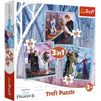 PUZZLE FROZEN 2 Ledové království PUZZLE 3 V 1 MIX 20,36 A 50 DÍLKŮ