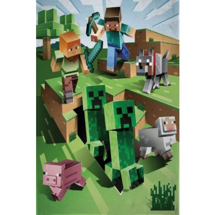HALANTEX Fleece deka Minecraft Farma 100/150