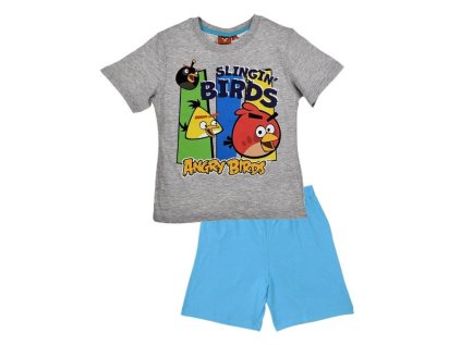 Letní komplet tričko a kraťasy ANGRY BIRDS > varianta 2127 šedo - sv. modré > 116