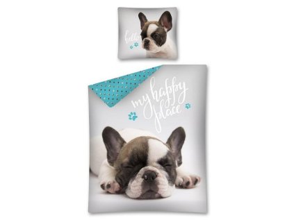 DETEXPOL Povlečení Sweet Animals Francouzský buldoček hello 140-200, 70-80 > varianta 01 - Bulldog hello